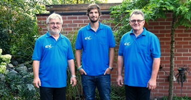Gruppenfoto Engelbert Weber jun., Michael Weber und Lothar Weber
