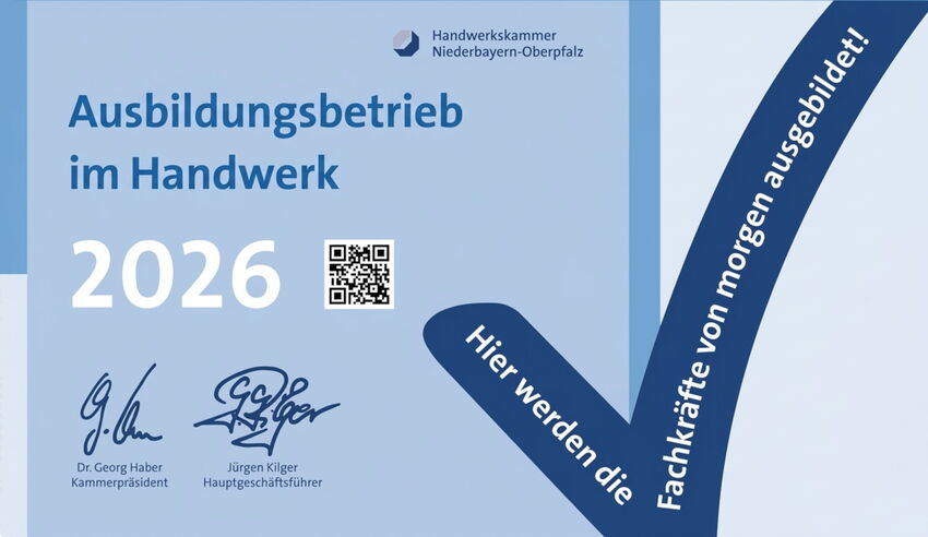 Siegel Handwerkskammer Ausbildungsbetrieb im Handwerk 2026